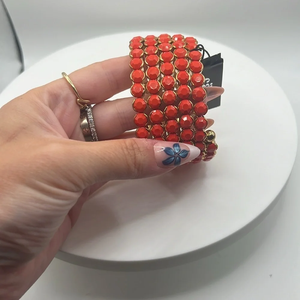 1350. Cara New York Gold and Orange Wraparound Bracelet